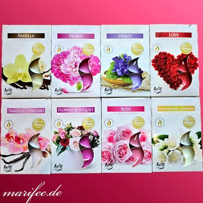 Teelichter-Duftmix, Flowers, 8 Packungen mit je 6 Stück Art.-Nr. 12424