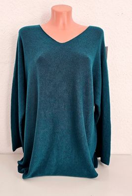 Italy 40 42 44 weicher Pullover Pulli Viskosemischung langarm V-Ausschnitt Petrol