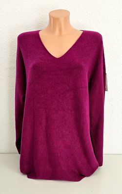 Italy 40 42 44 weicher Pullover Pulli Viskosemischung langarm V-Ausschnitt Beere