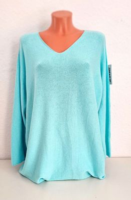 40 42 44 46 weicher Pullover Pulli Viskosemischung langarm V-Ausschnitt Hellblau