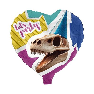 Folienballon Dino Skelett Herz 45 cm Luftballon Kindergeburtstag Ballon Feier