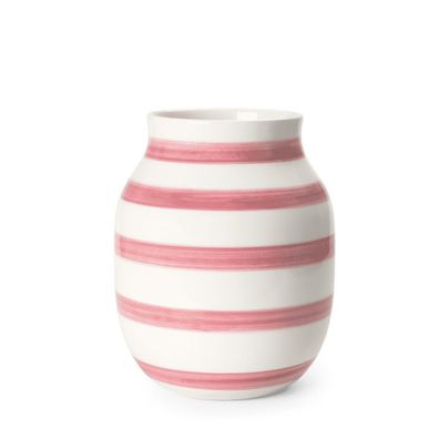 Kähler Design 691725 Blumenvase Omaggio mit rosa Streifen - Dekorative Tischvase
