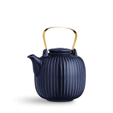 Kähler Design 693057 Hammershøi Teekanne indigo mit integriertem Teesieb