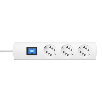EFB Duoversal plus 3=6, mit Schalter, weiss, 1.4 m