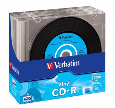 Verbatim CD-R 700MB 52x – 10er Pack Slimcase – farbig sortiert & beschriftbar
