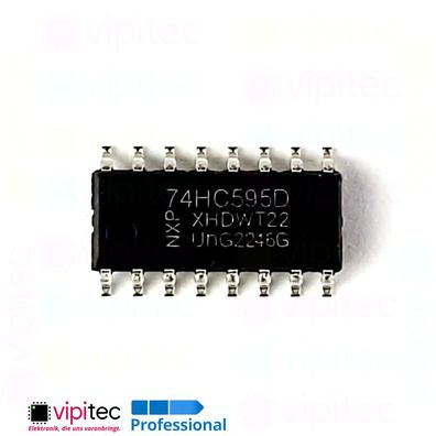 74HC595, 8-Bit Schieberegister, SMD, SO-16, 5V TTL, -40..125 °C, Shift Register