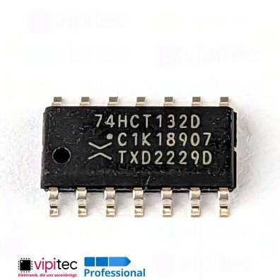 74HCT132 2-Kanal NAND, 4-fach, Schmitt-Trigger | SMD SO-14 5V TTL 125°C
