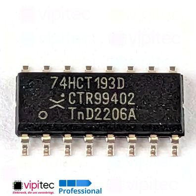 74HCT193 4-Bit Aufwärts-Abwärts-Zähler mit Clear | SMD SO-16 5V TTL 125°C