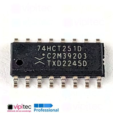 74HCT251 8-Kanal Multiplexer, Tri-State | SMD SO-16 5V TTL 125°C