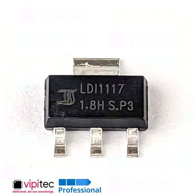 LDI1117-1.8 1,8V Spannungsregler | 3,2..10V SMD SOT-223 LDO Spannungswandler