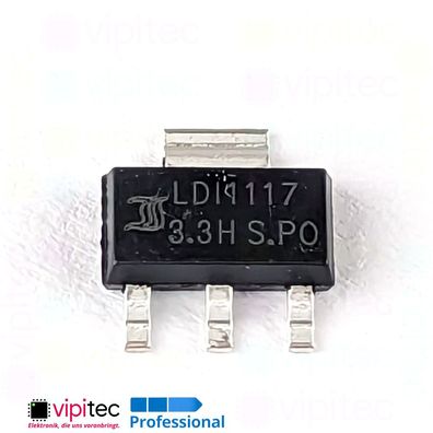 LDI1117-3.3 3,3V Spannungsregler | 4,75..10V SMD SOT-223 LDO Spannungswandler