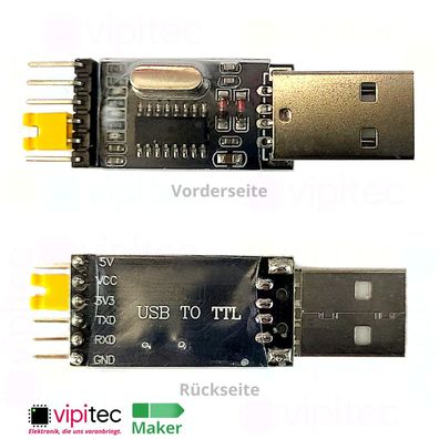 USB zu TTL Adapter | 5V 3,3V CH340 UART Konverter Modul für Arduino