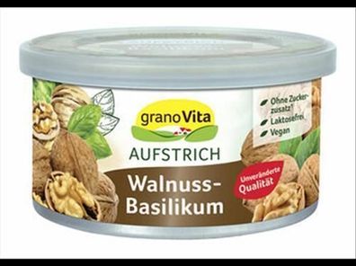 granoVita Veganer Brotaufstrich Walnuss-Basilikum 125g