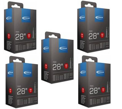 Schwalbe Fahrrad Schlauch Fahrradschlauch SV17 28/47-622/635 28 Zoll 5 Stück