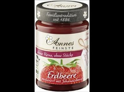 Annes Feinste 6x Annes Feinste Bio Erdbeer Fruchtaufstrich, fein passiert 210g