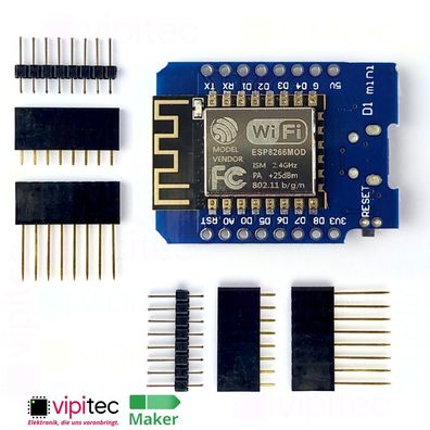 D1 Mini ESP8266 Board | Micro-USB USB-C | Arduino kompatibel WLAN CH340 Modul