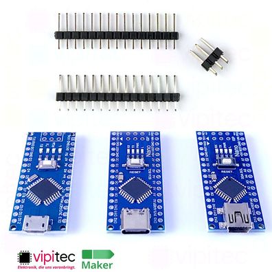 Nano 3.0 Board für Arduino | USB-C Micro-USB Mini-USB | ATmega328 v3.0 Modul