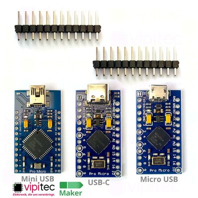 Pro Micro Board für Arduino | USB-C Micro-USB Mini-USB | ATmega32U4 Modul