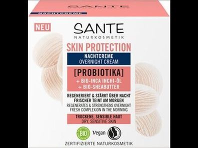 Sante Skin Protection Nachtcreme mit Probiotika, Bio-Inca Inchi-Öl & Bio-Sheabutt