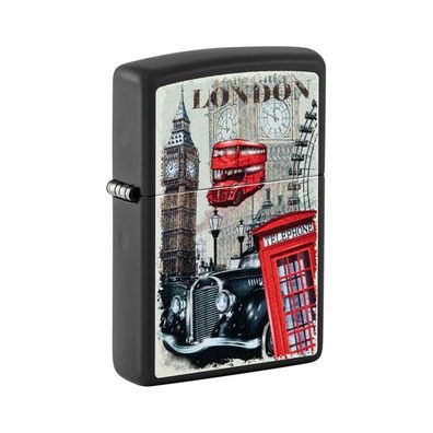 Zippo Benzin-Feuerzeug schwarz London 60007031, unbefüllt