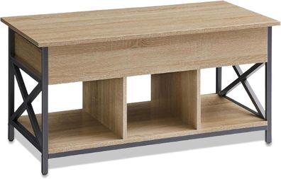 Best For Home | Moderner Couchtisch Holz mit Stauraum & ausziehbarer Platte