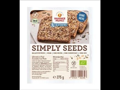 Hammermühle 6x Bio SIMPLY SEEDS Fünf-Saatenbrot gf 275g