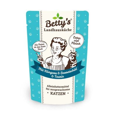 Bettys Landhausküche FB für Katze - Känguru & Borretschöl 12 x 100g