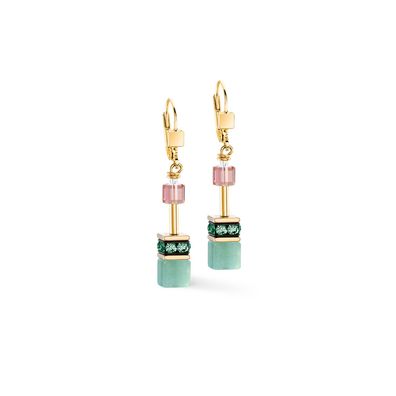 Coeur de Lion Ohrringe 4905-20-1578 GeoCUBE® Iconic Precious Art Nouveau Gold, Grün