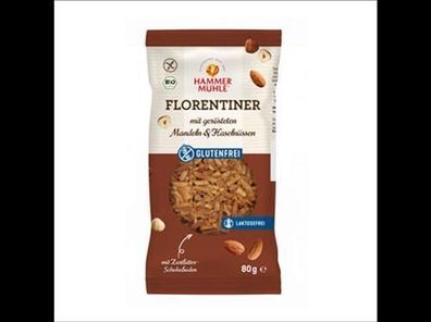 Hammermühle 6x Bio Florentiner mit gerösteten Mandeln & Haselnüssen gf 80g