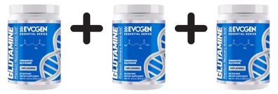 3 x Evogen Glutamine, Unflavored - 300g