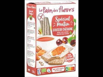 Blumenbrot - Le Pain des Fleurs 6x Dickeres Knusperbrot Kastanien zum Früstück 230g
