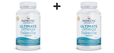 2 x Nordic Naturals Ultimate Omega Fiskeolie, 1280mg Lemon - 120 softgels