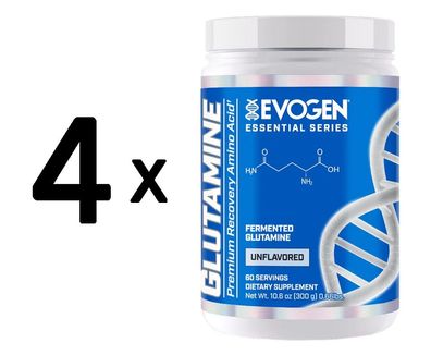 4 x Evogen Glutamine, Unflavored - 300g