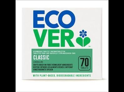 ECOVER 6x Classic Spülmaschinen-Tabs Zitrone, 70 Tabs, 1.4KG 1400g