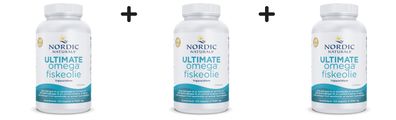 3 x Nordic Naturals Ultimate Omega Fiskeolie, 1280mg Lemon - 120 softgels