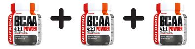3 x Nutrend BCAA 4:1:1 Powder, Orange - 300g
