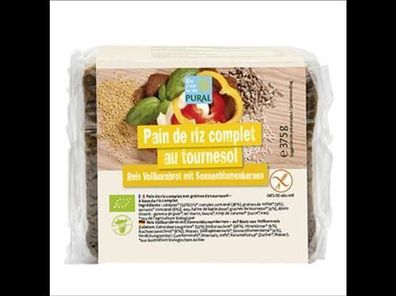 Pural 6x Reis VK-Schnittbrot mit Sonnenblumenkernen glutenfrei 375g
