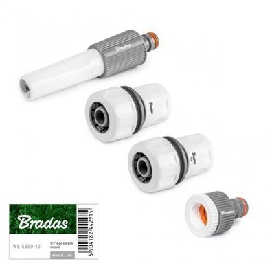 4-teiliges Sprühset Düse für 3/4" Schlauch WHITE LINE WL-5500-34 Bradas 2922