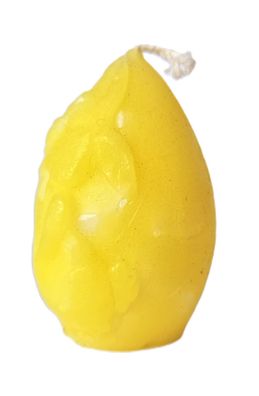 hangefertigte Oster-Ei-Kerze mit Hasen-Motiv