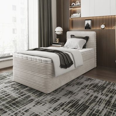 Bett Boxspringbett ZENO MINI mit Bonell-Matratze, Topper Standard, Kinderbett