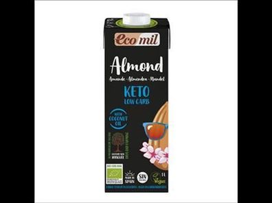 EcoMil 3x EcoMil Bio Keto Mandeldrink Zuckerfrei Natur (Zuckergehalt<0,3 g pro