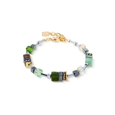 Coeur de Lion Armband 3017-30-0500 GeoCUBE® Precious Motion Forest Light Gold, Grün