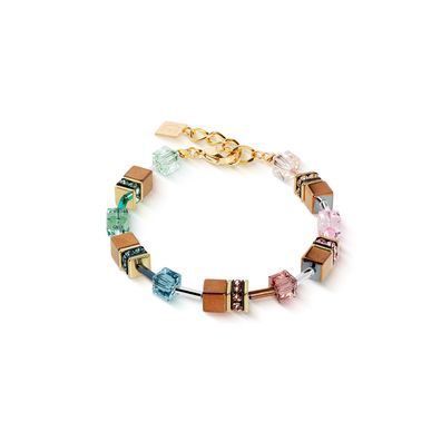 Coeur de Lion Armband 3015-30-1578 GeoCUBE® Iconic Metallic Art Nouveau Gold, Braun