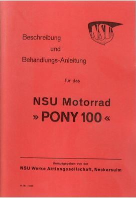 NSU Ponny 100 Bedienungsanleitung, Motorrad, Oldtimer