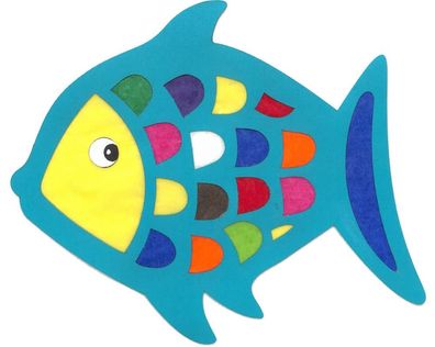 Bastelset Fensterbild Fisch vorgestanzt von Prell, 8 Stück