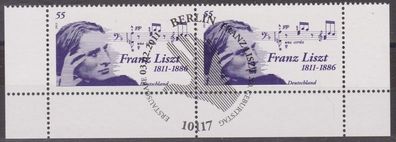 BRD 2011 gestempelt ESST MiNr. 2846 wPaar Eckrand 200. Geburtstag von Franz Liszt