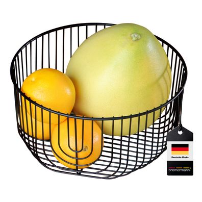 bremermann Obstkorb, Obstschale, Drahtkorb rund, Ø ca. 25 x 12,5 H cm, schwarz matt