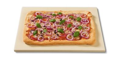 Grillmeister Pizzastein wärmespeichernd eckig Backstein Pizzablech