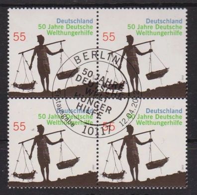BRD 2012 gestempelt ESST vierer Block MiNr. 2928 Deutsche Welthungerhilfe