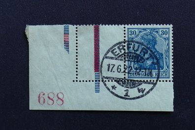 Deutsches Reich Zusammendruck MiNr. RL 5.1 Eckrand gestempelt (AK 132)